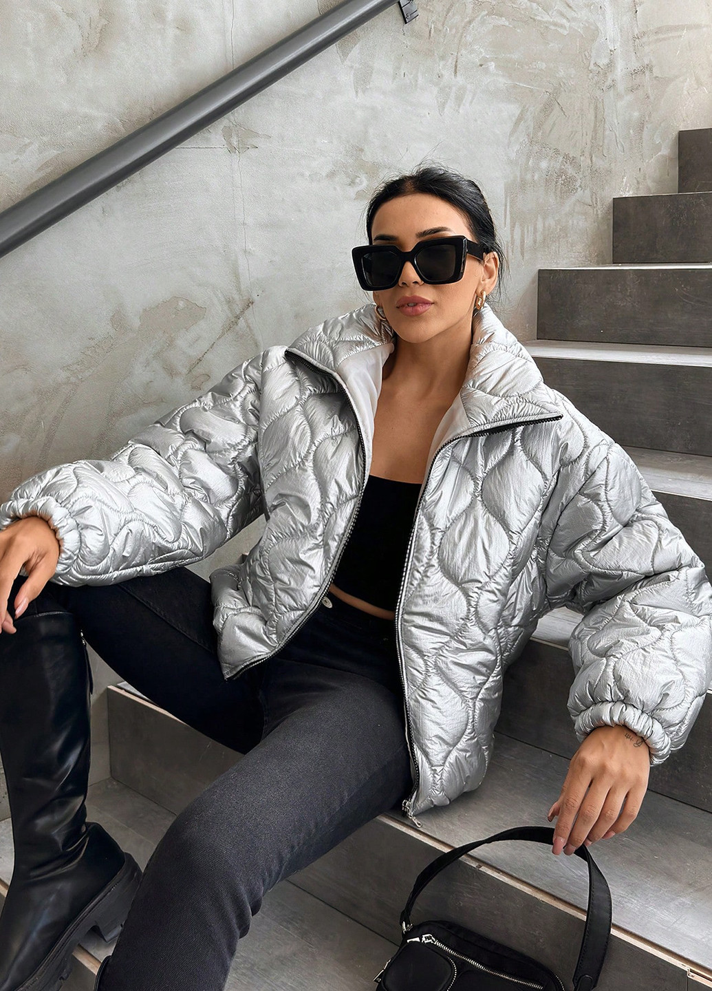 Срібна зимня куртка SHEIN