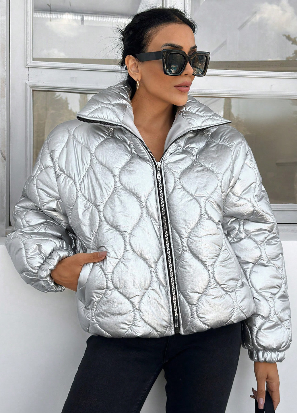 Срібна зимня куртка SHEIN