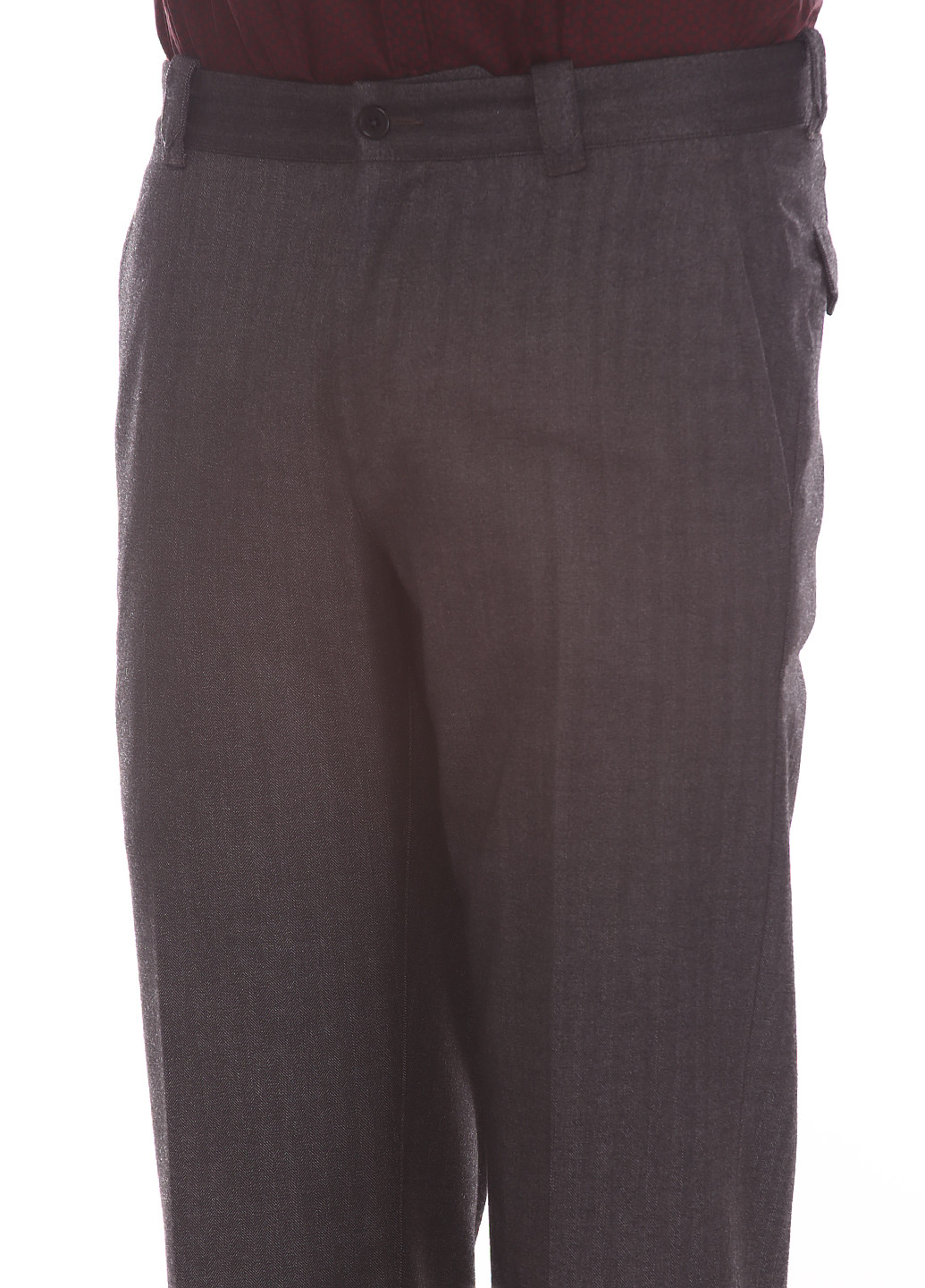 Темно-серые классические демисезонные со средней талией брюки John Varvatos