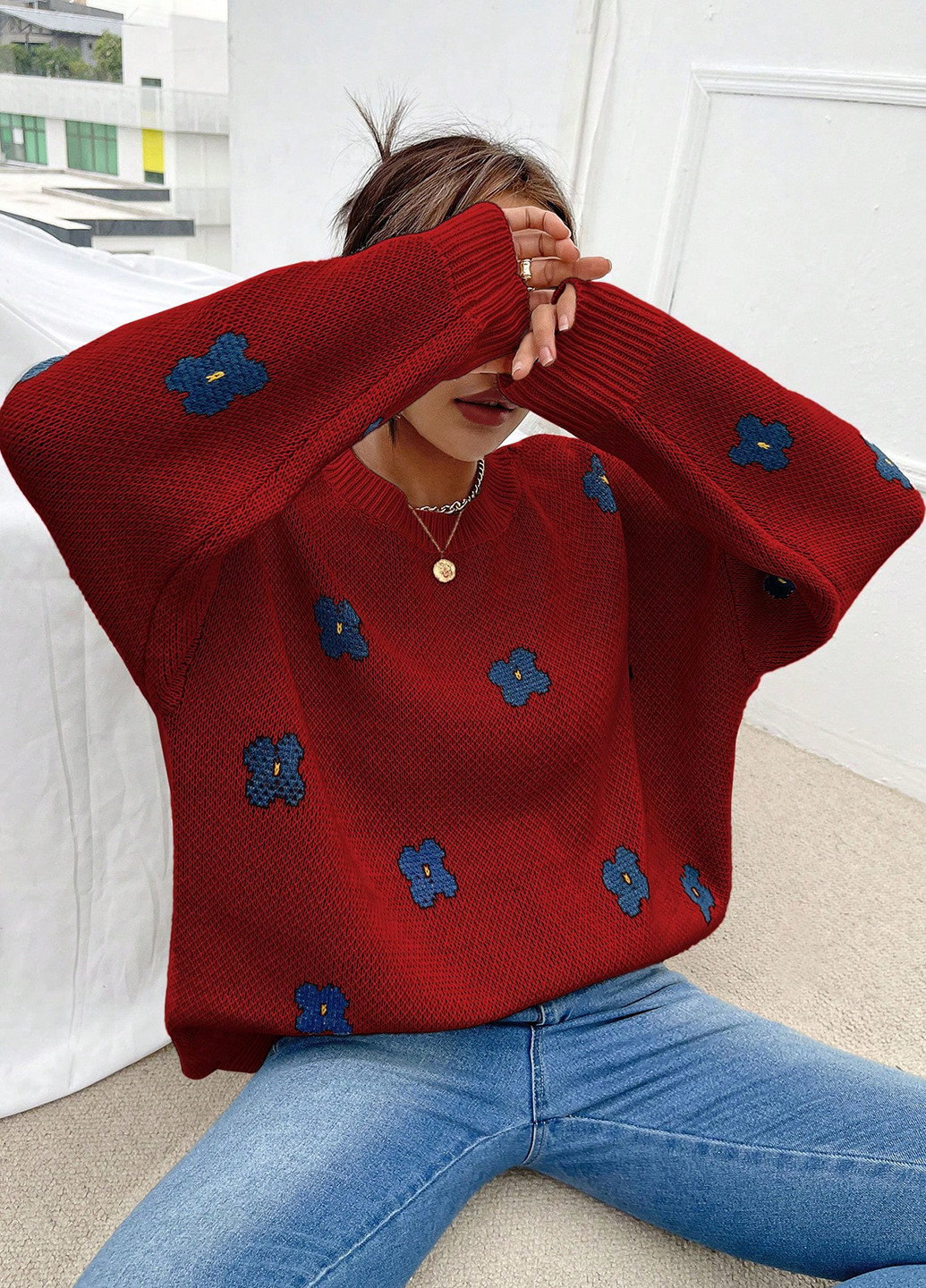 Червоний демісезонний джемпер джемпер SHEIN