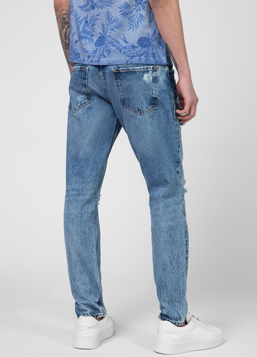 Голубые летние зауженные джинсы Pepe Jeans