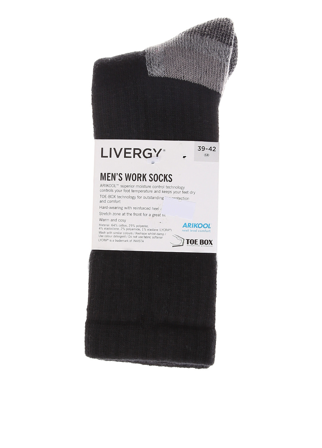 Носки Livergy однотонные чёрные повседневные