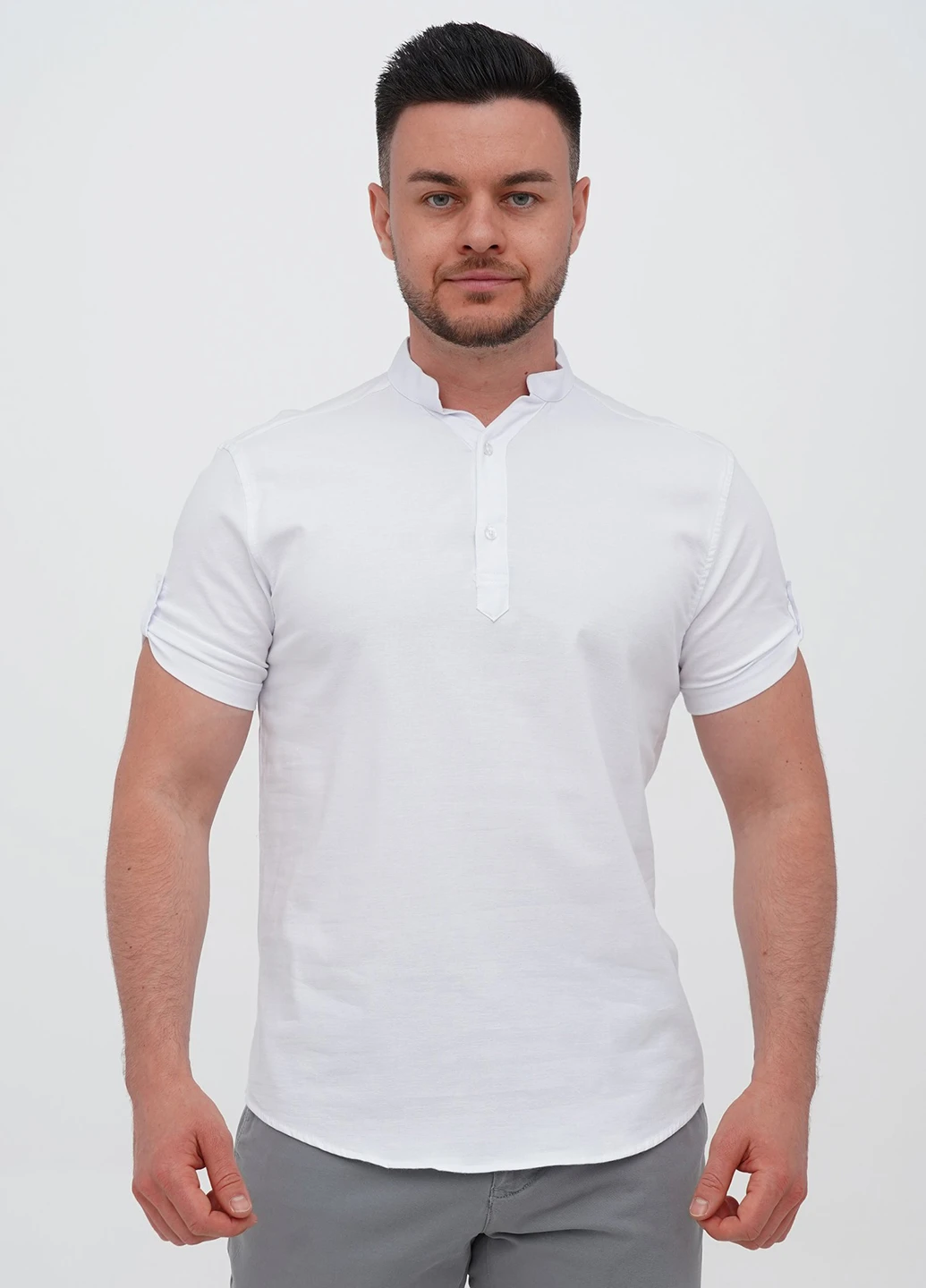Белая кэжуал, классическая рубашка однотонная Trend Collection