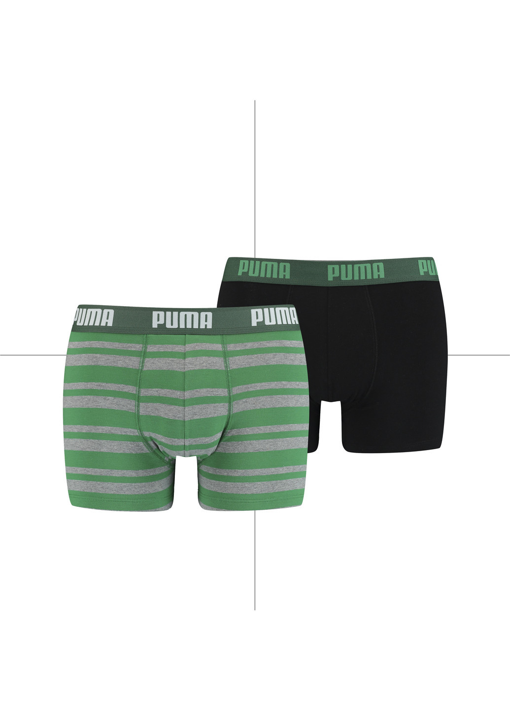 Мужское нижнее белье Heritage Stripe Men's Boxers 2 Pack Puma однотонные зелёные повседневные
