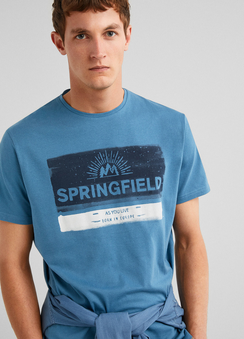 Голубая футболка Springfield