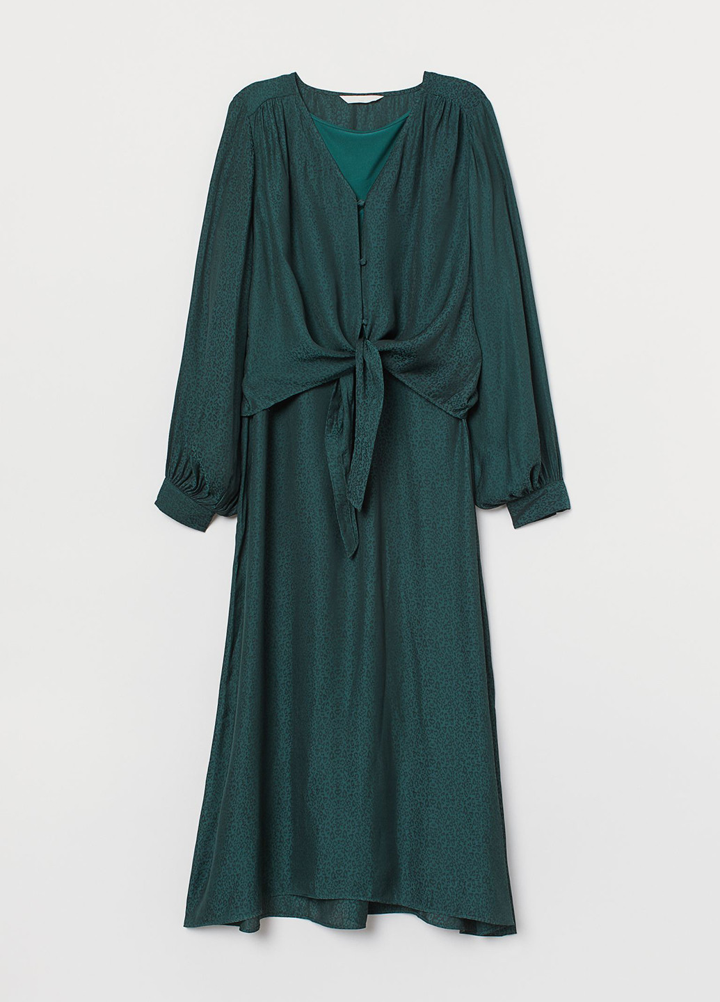Темно-зеленое кэжуал платье для кормящих клеш H&M леопардовый