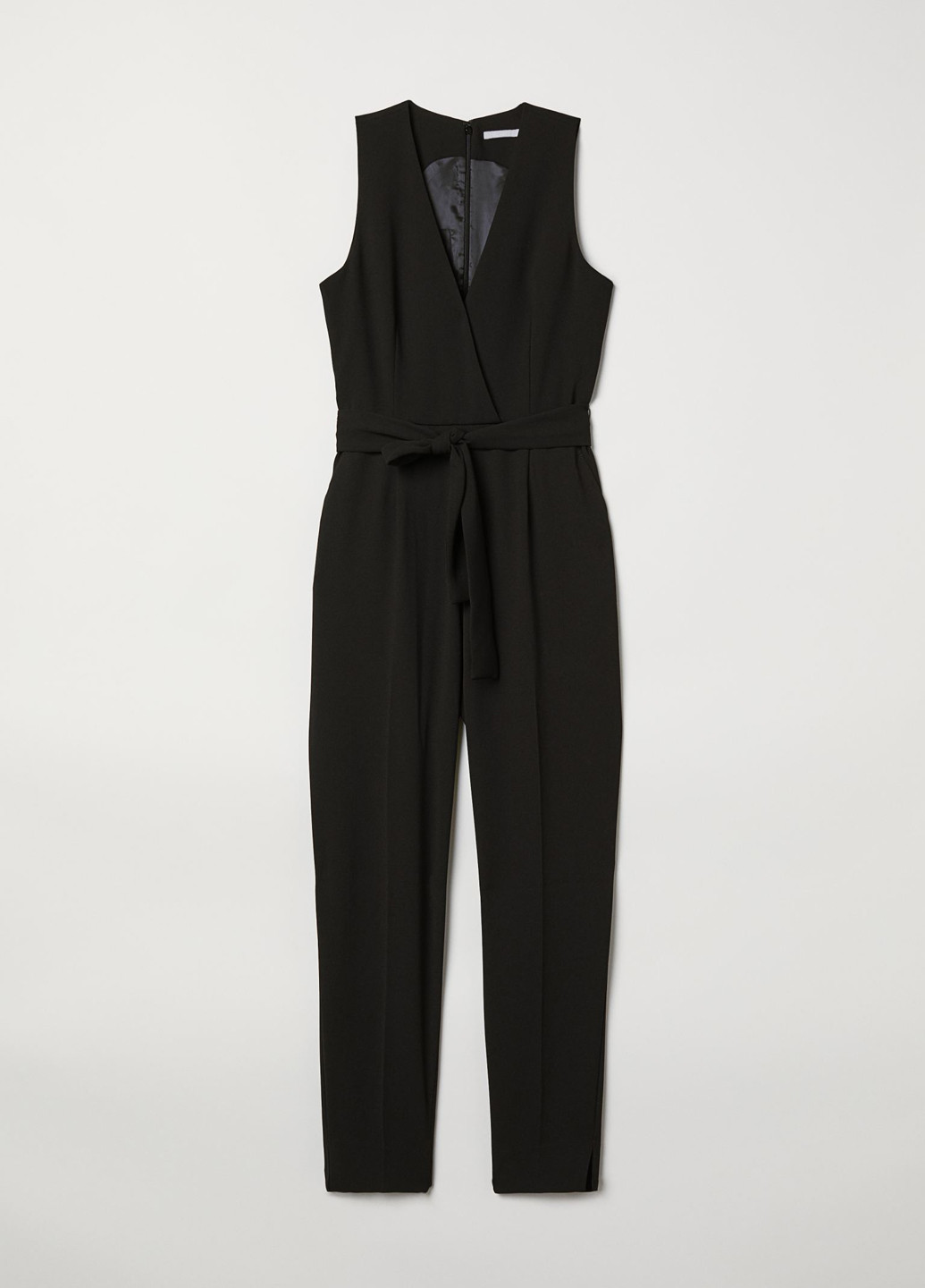 Комбинезон H&M комбинезон-брюки однотонный чёрный кэжуал полиэстер