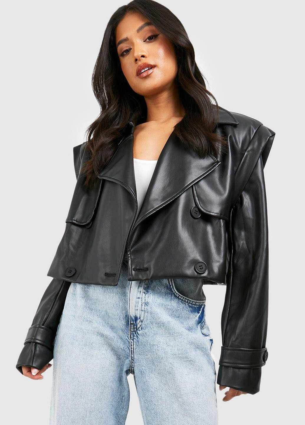 Чорна демісезонна куртка Boohoo