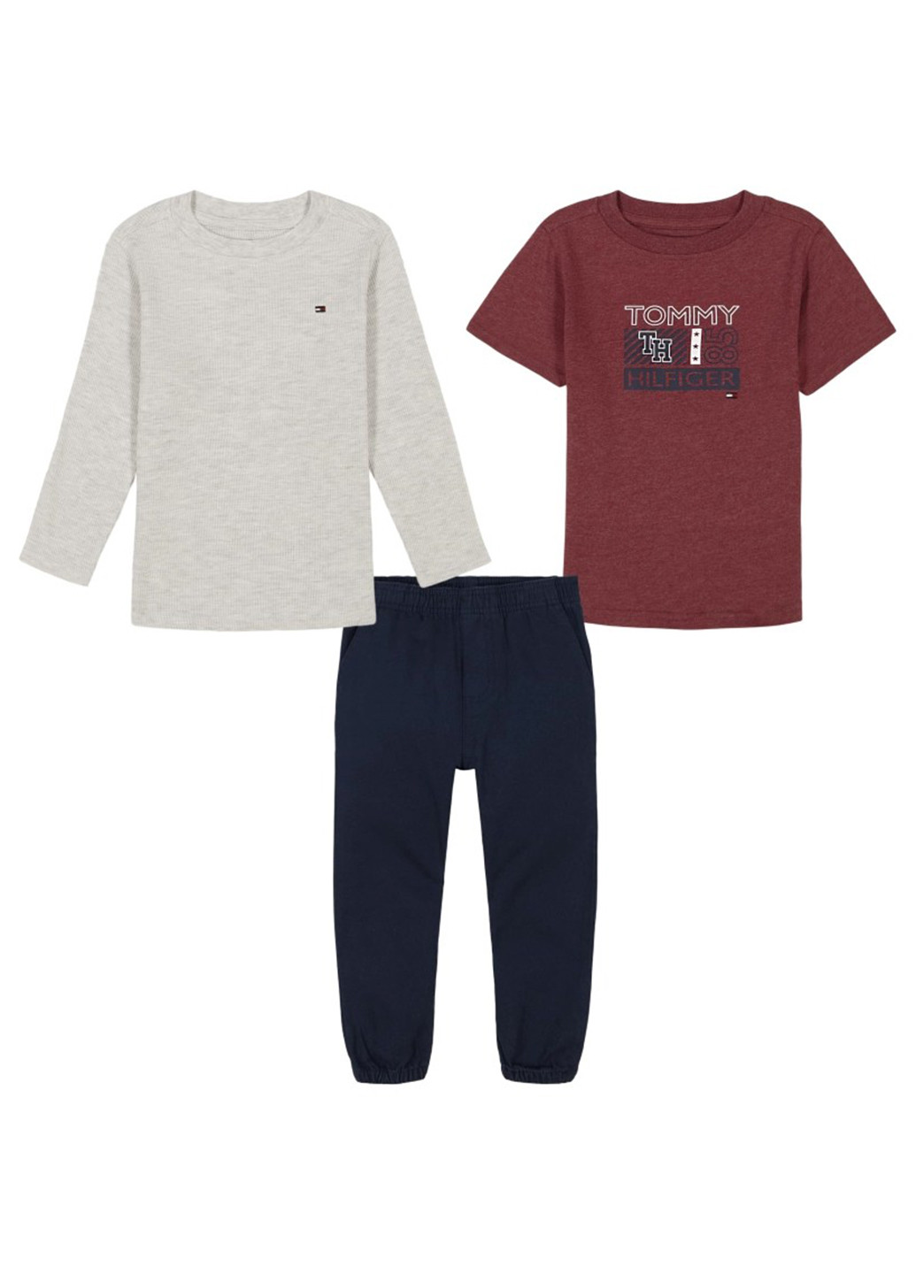 Комбинированный демисезонный костюм (футболка, лонгслив, брюки) брючный Tommy Hilfiger