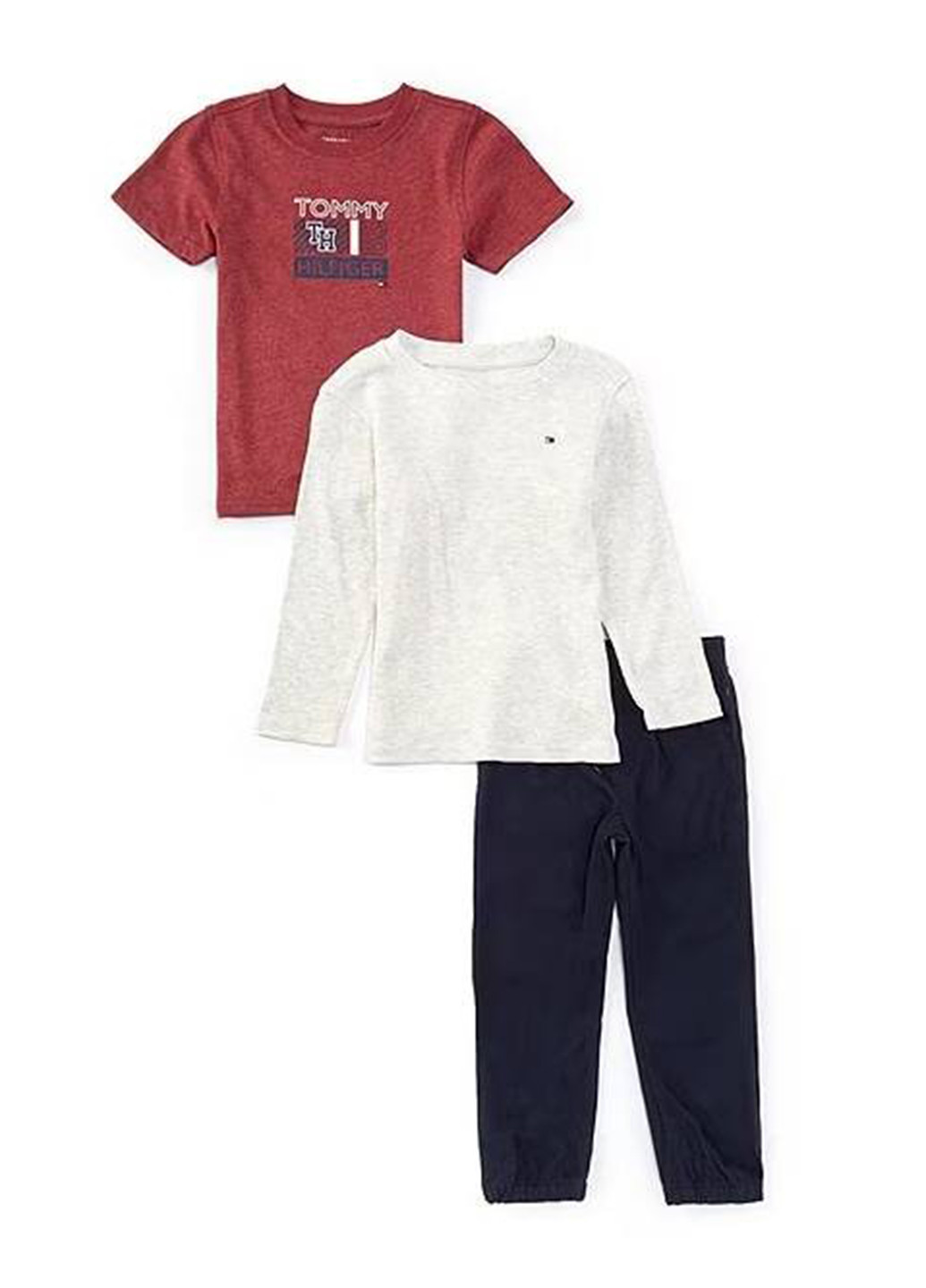 Комбинированный демисезонный костюм (футболка, лонгслив, брюки) брючный Tommy Hilfiger