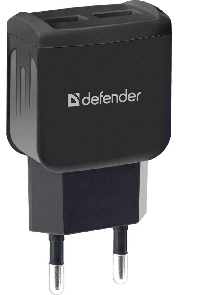 Зарядний пристрій EPA-13 black, 2xUSB, 5V / 2.1A, package (83840) Defender (216637475)