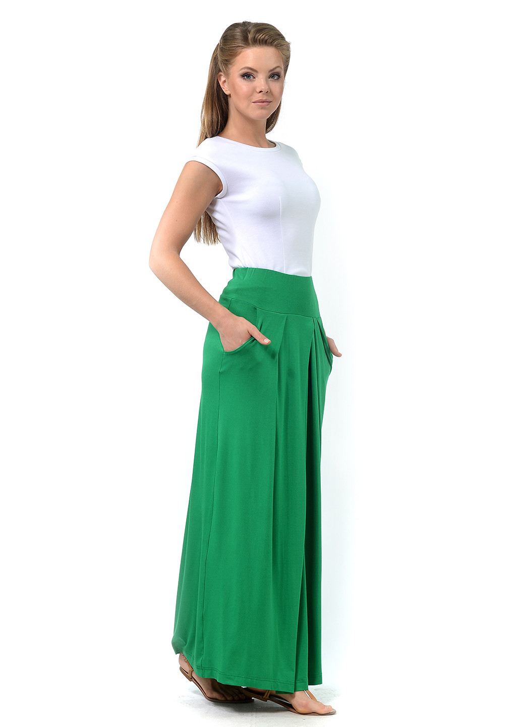 Зеленая кэжуал однотонная юбка Lada Lucci