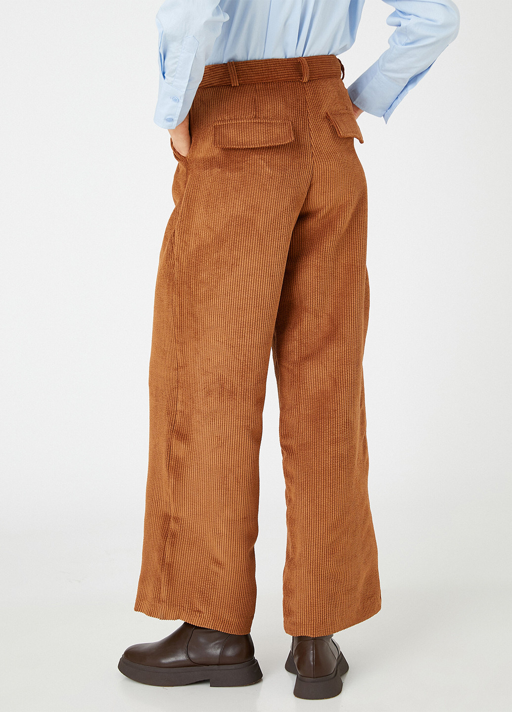 Светло-коричневые кэжуал демисезонные прямые брюки KOTON
