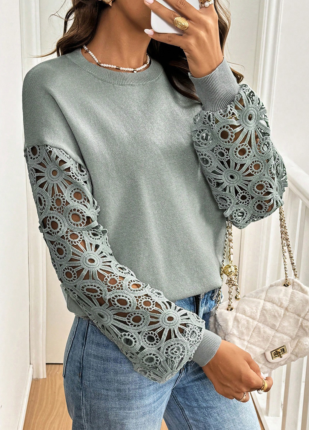 Сіро-зелений демісезонний джемпер джемпер SHEIN