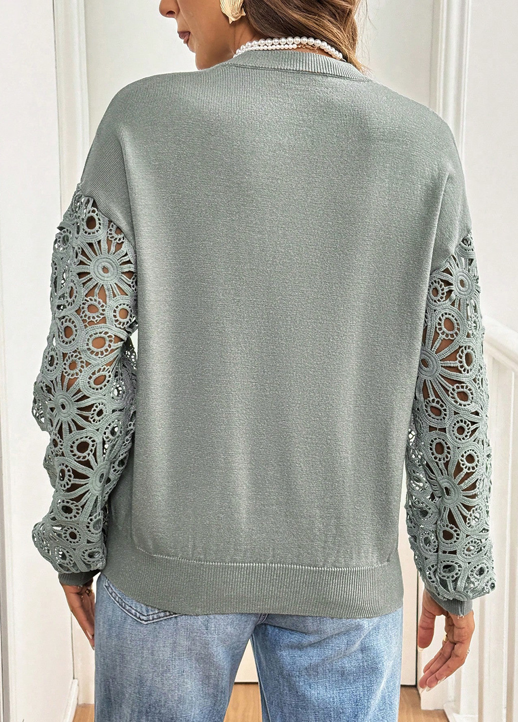 Сіро-зелений демісезонний джемпер джемпер SHEIN