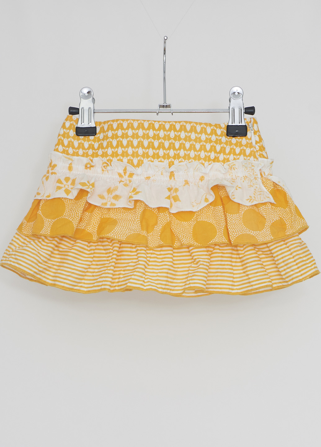 Желтая кэжуал в горошек юбка Mandarino мини