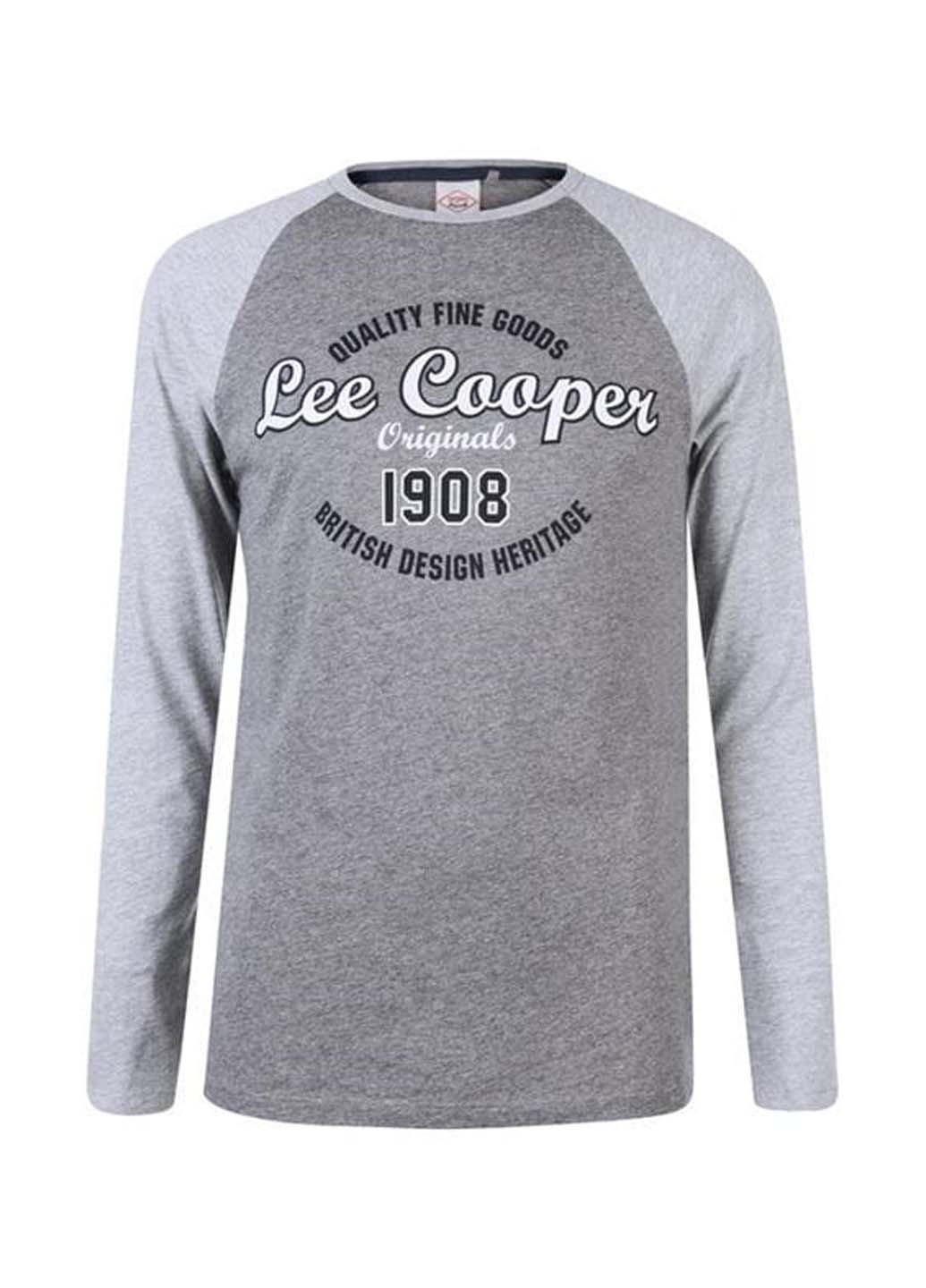Серый демисезонный кэжуал лонгслив Lee Cooper с логотипом