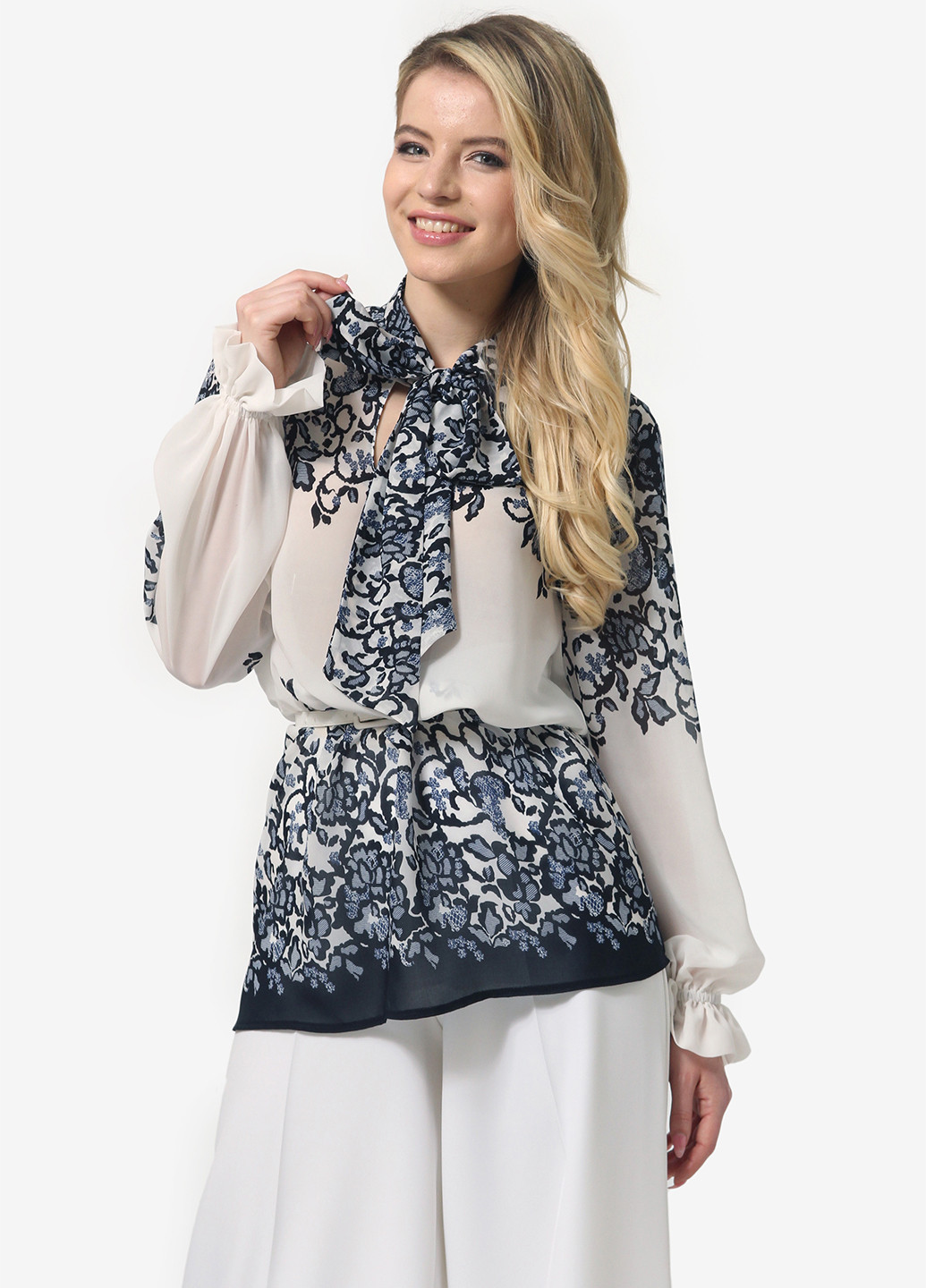 Молочная демисезонная блуза Lila Kass