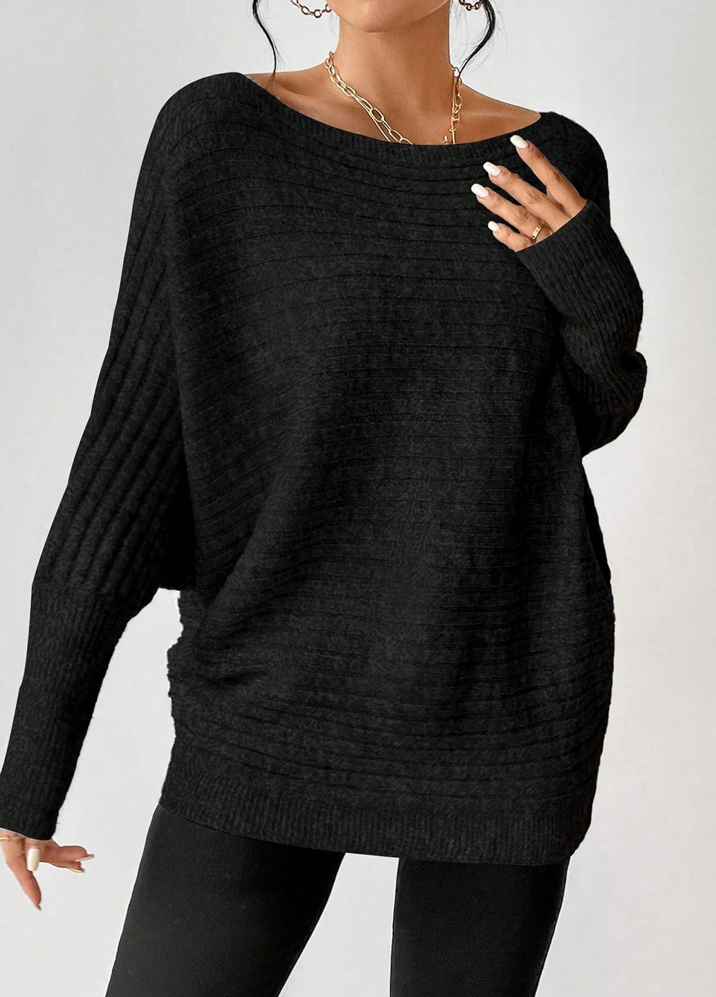 Чорний демісезонний светр SHEIN