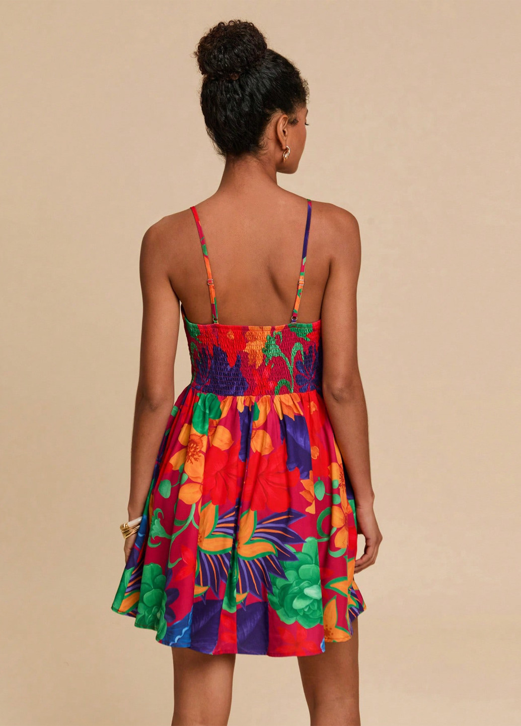 Комбінована кежуал сукня кльош SHEIN з квітковим принтом