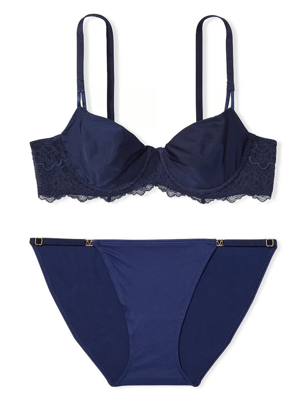 Темно-синій демісезонний комплект (бюстгальтер, трусики) Victoria's Secret