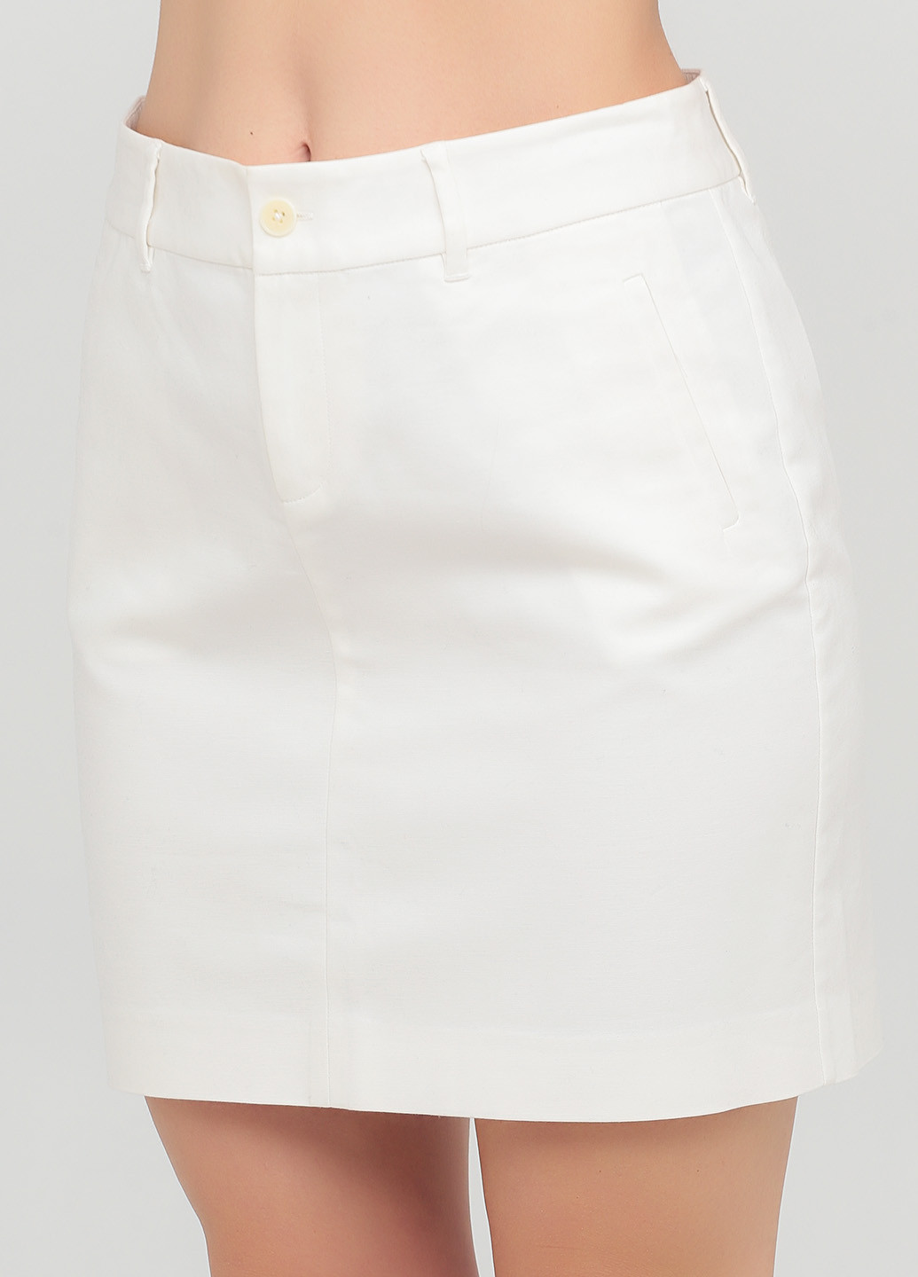 Белая кэжуал однотонная юбка The J. Peterman Company карандаш