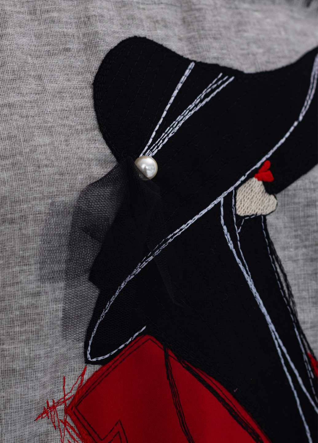 Чорний світшот Nora Kvittin однотонний нашивки, вишивка, аплікація, намистини (301079829)