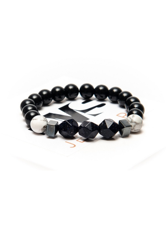 Браслет DMS з агата, кахолонга, авантюрину POLIGON TRIPLE DARK AND WHITE DMS Jewelry (253393747)