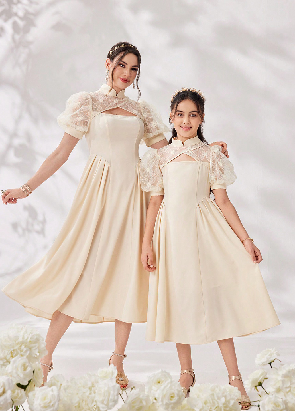 Світло-бежева святковий, вечірня сукня SHEIN однотонна