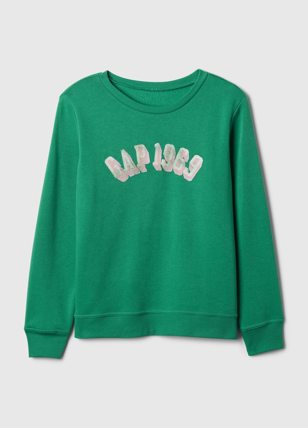 Зеленый свитшот Gap надпись без декора (335265400)