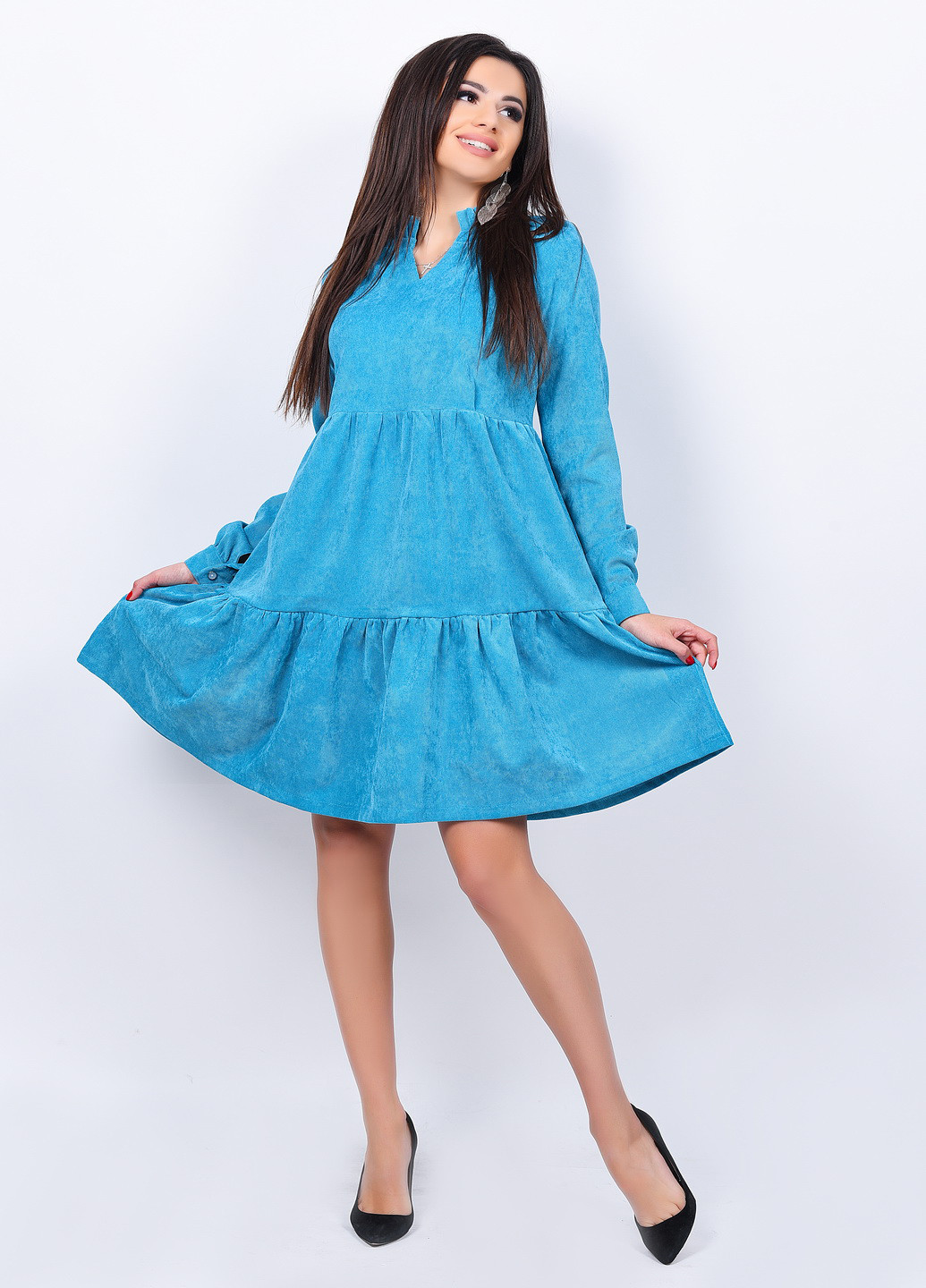 Голубое кэжуал платье Turika однотонное