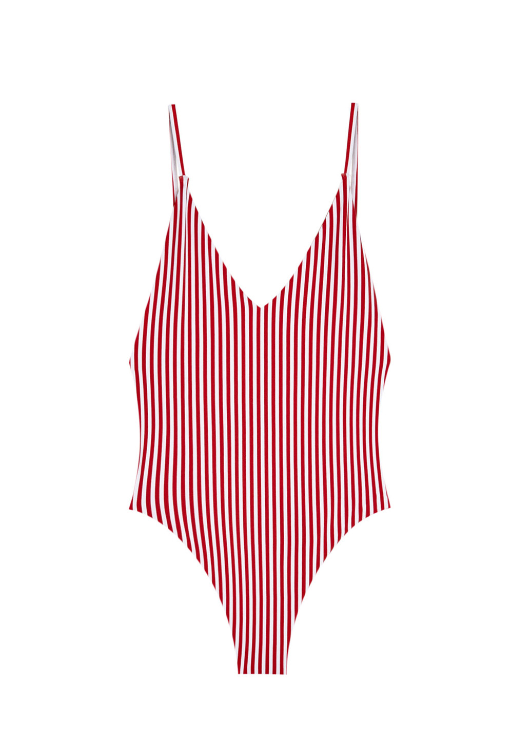 Красный летний купальник слитный Pull & Bear