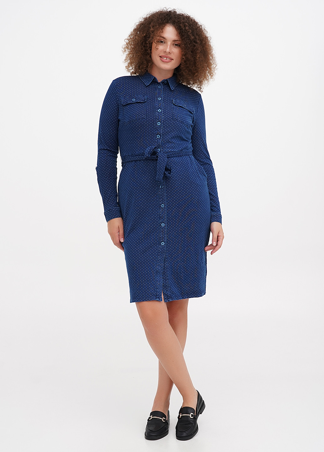 Синя кежуал сукня сорочка Boden в горошок