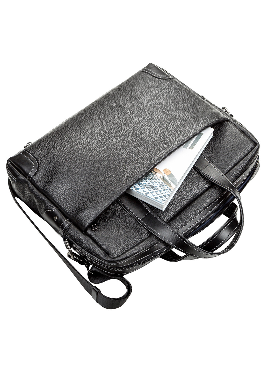 Мужская кожаная сумка для ноутбука 37х31х8 см Shvigel (252412579)