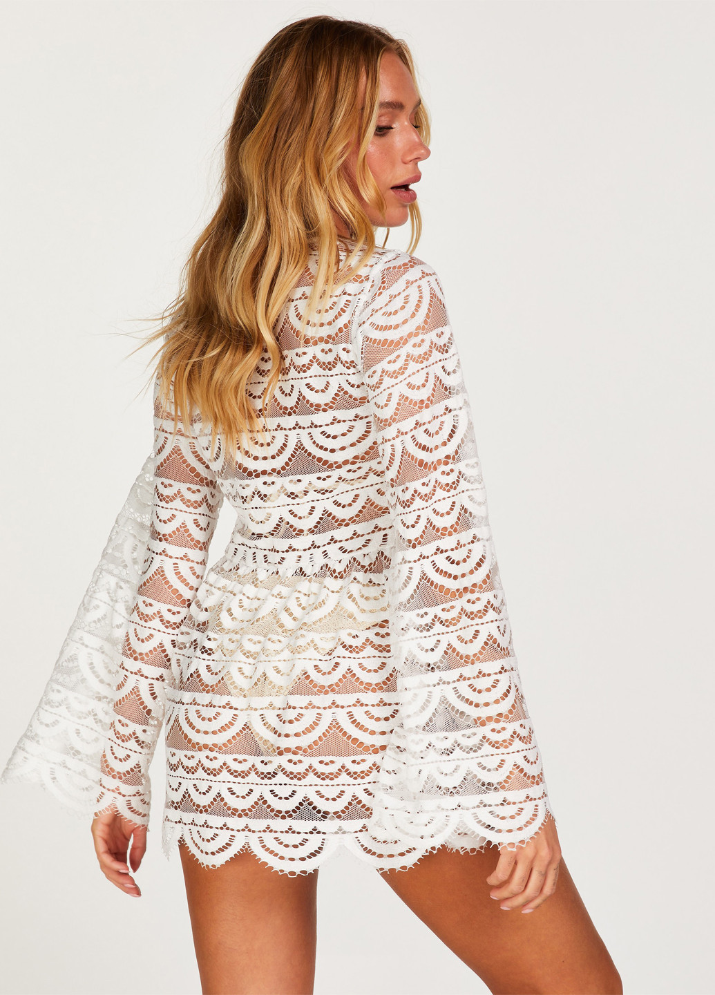 Белое пляжное платье клеш Hunkemoller однотонное