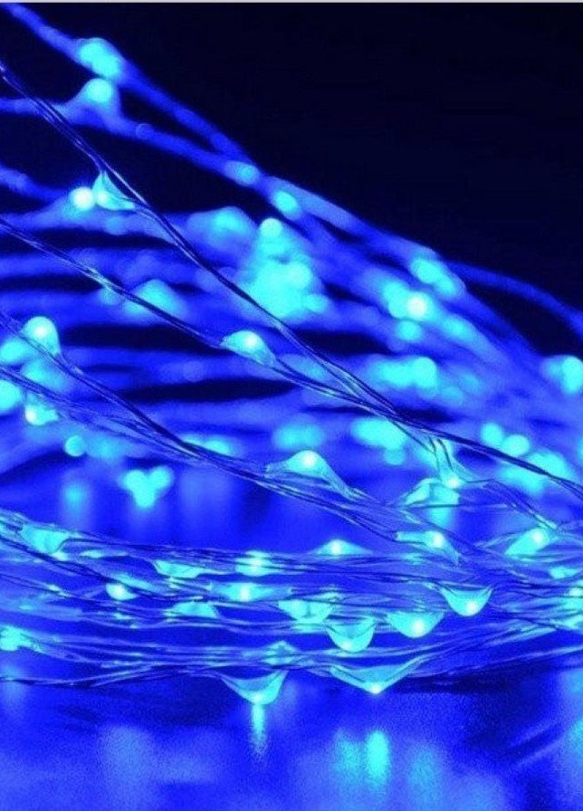 Светодиодная гирлянда нить Капли росы на 200 электрическая синяя Led (255921136)