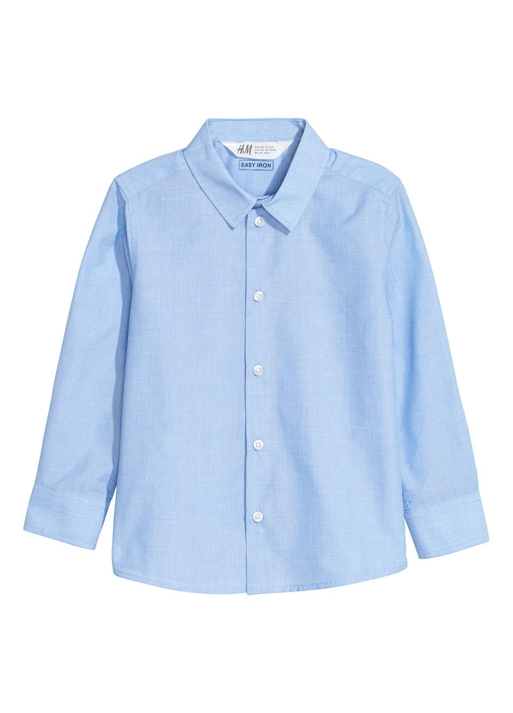 Голубой кэжуал рубашка H&M с длинным рукавом