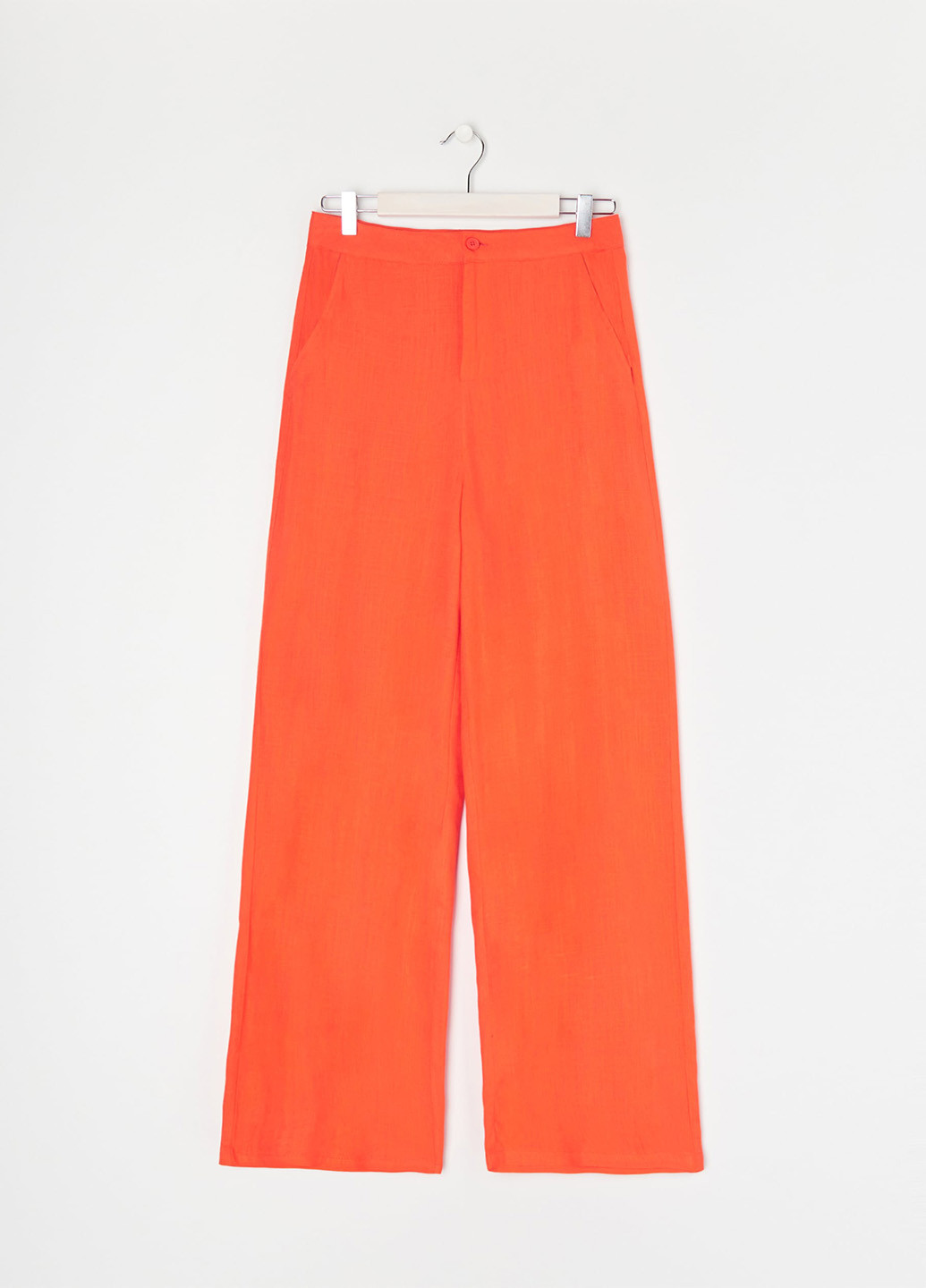 Оранжевые кэжуал летние прямые брюки Sinsay