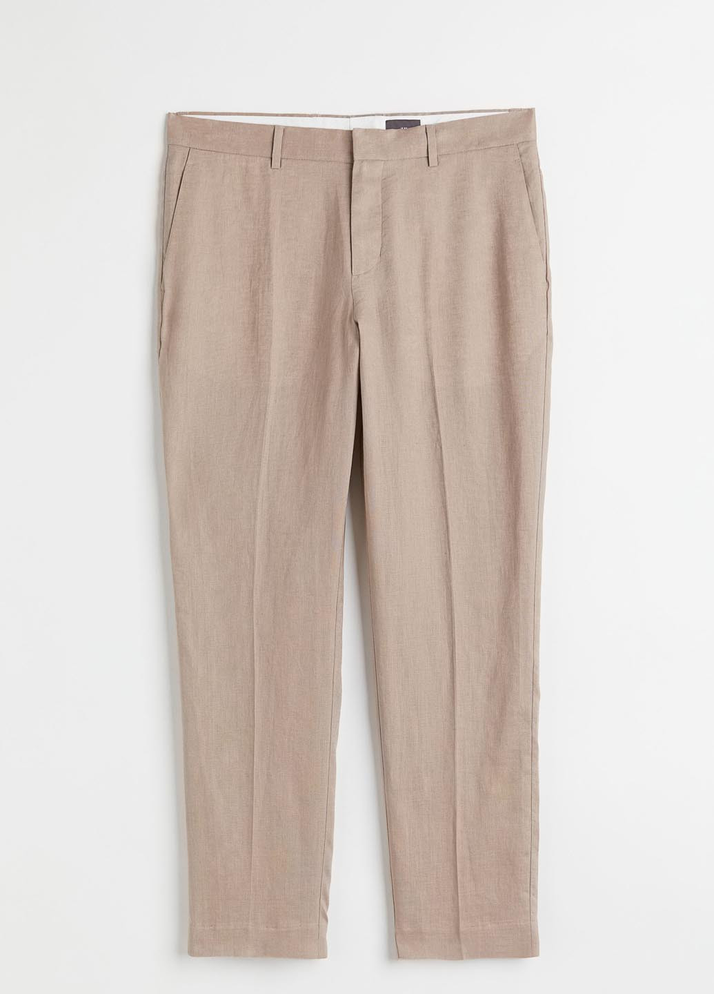 Светло-бежевые классические, кэжуал демисезонные прямые брюки H&M