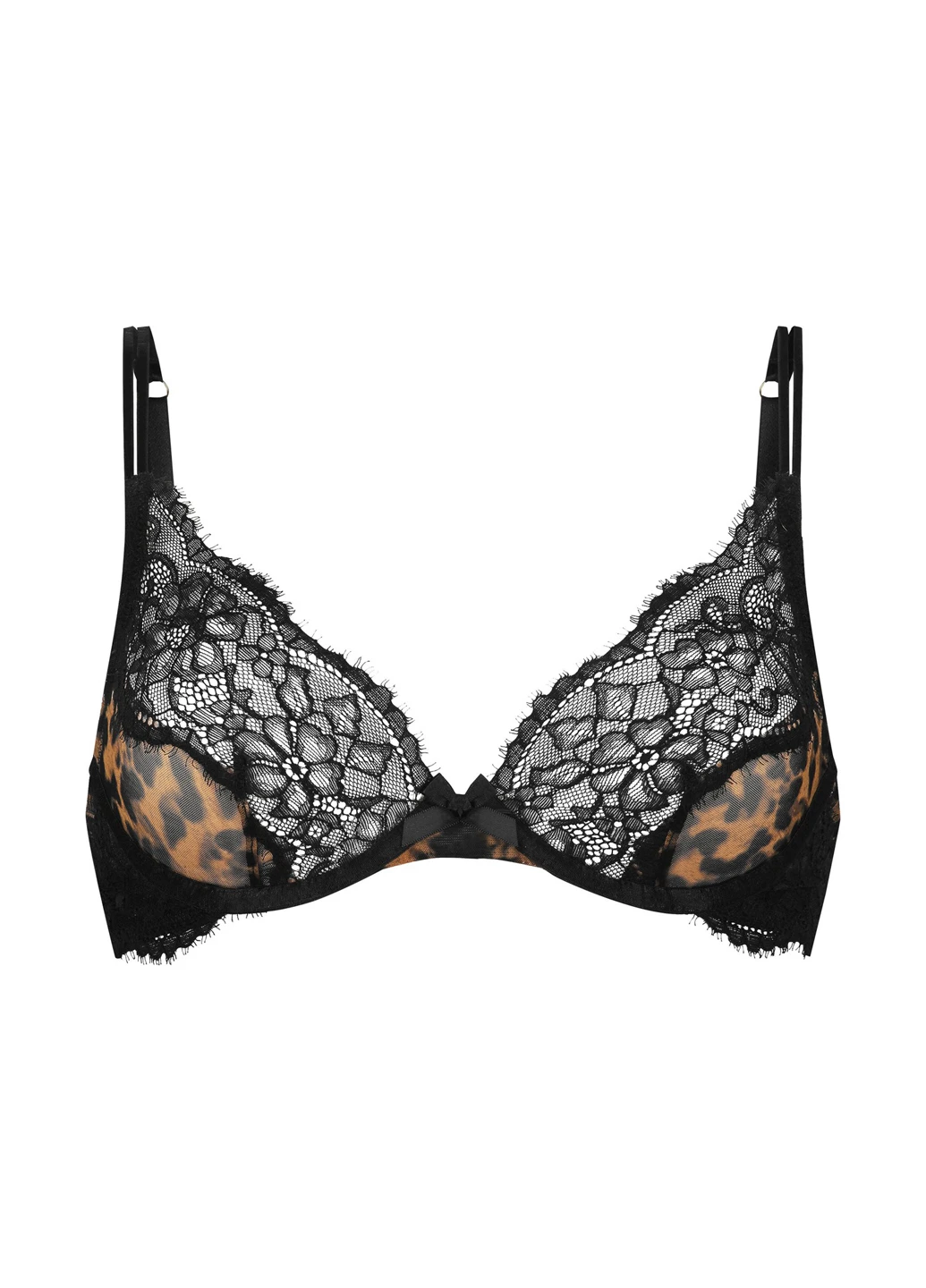 Чёрный балконет бюстгальтер Hunkemoller с косточками полиамид, кружево