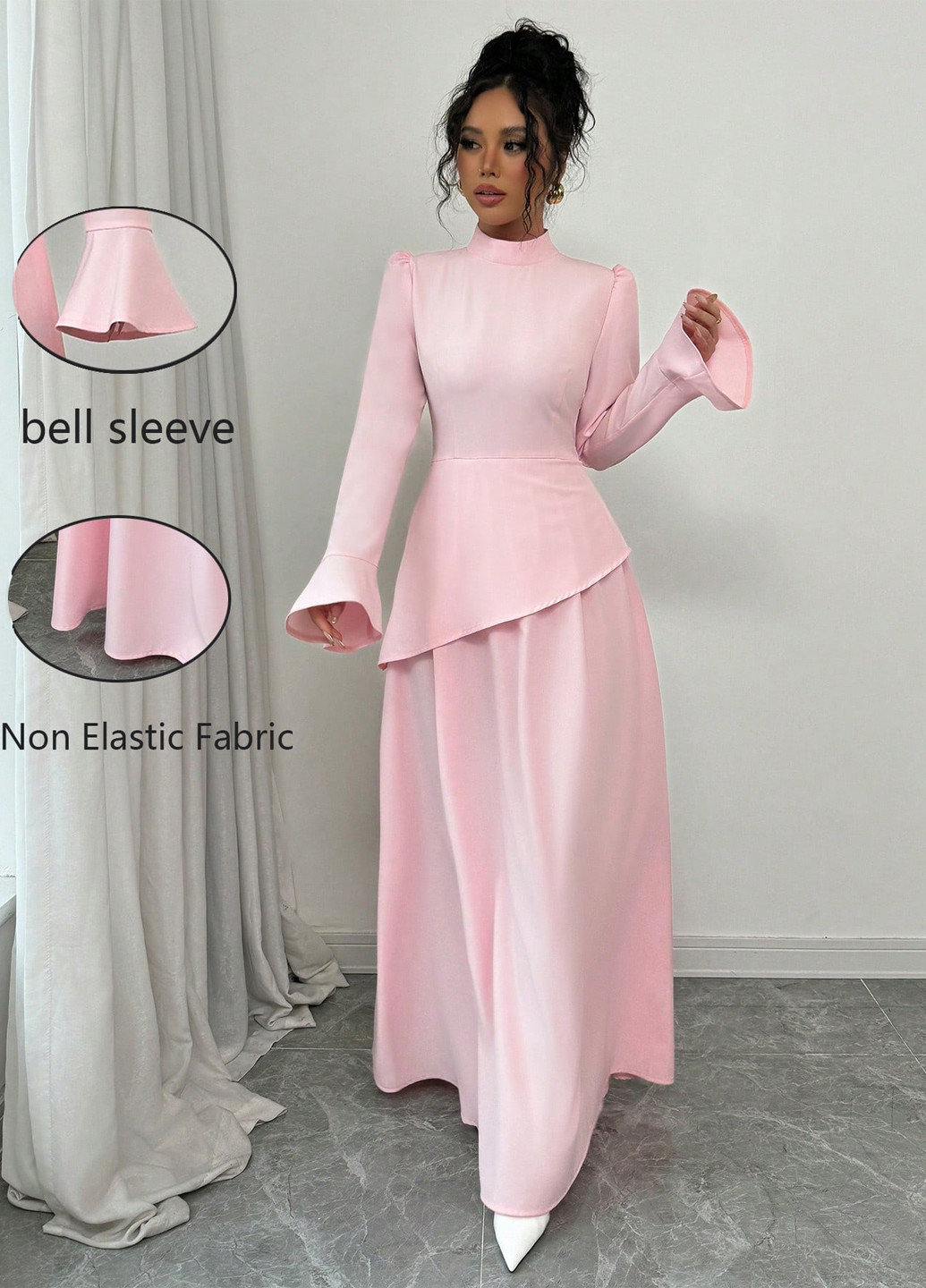 Світло-рожева святковий сукня кльош SHEIN однотонна