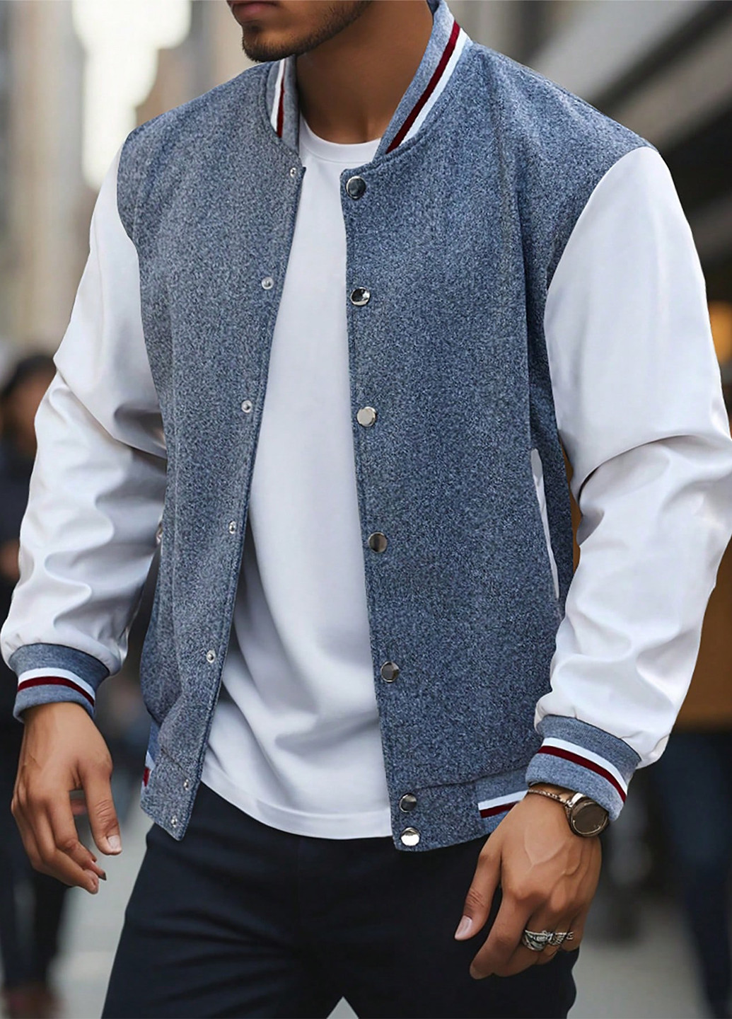 Бомбер SHEIN бейсбольный на кнопках (367006269)