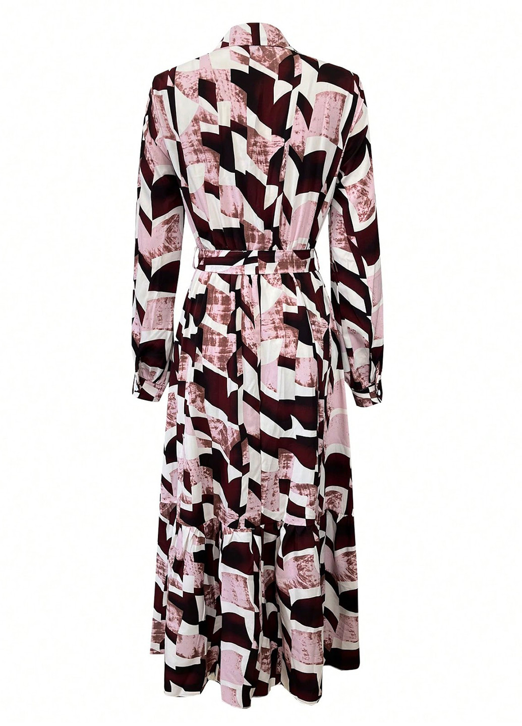 Фиолетовое кэжуал платье клеш, рубашка SHEIN с абстрактным узором