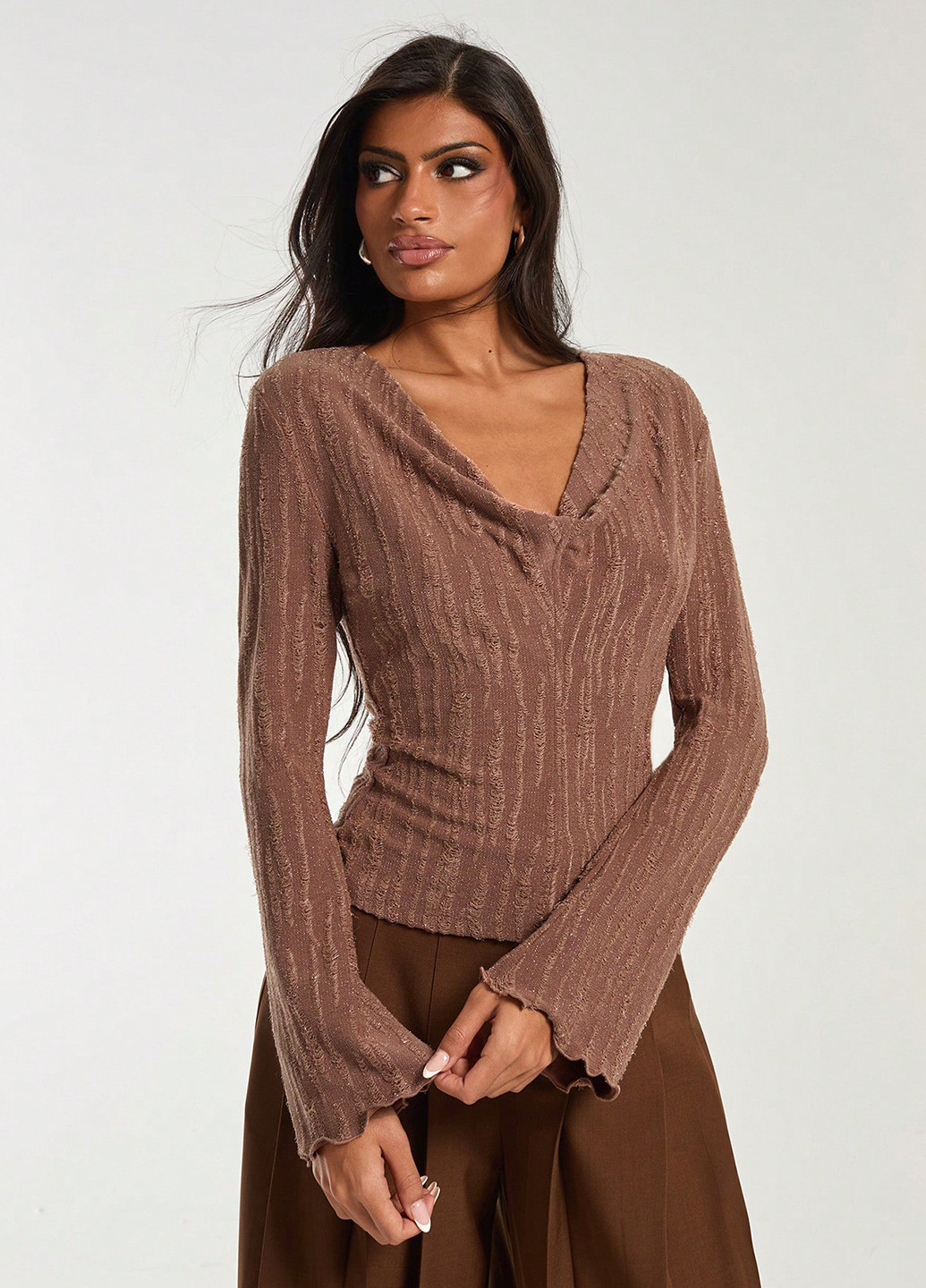 Коричнева блуза SHEIN