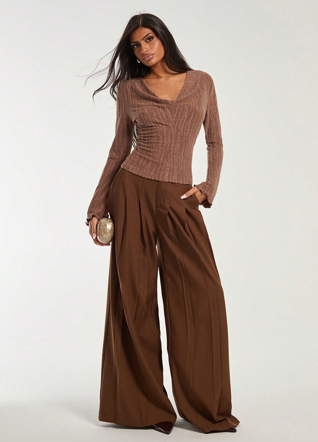 Коричнева блуза SHEIN