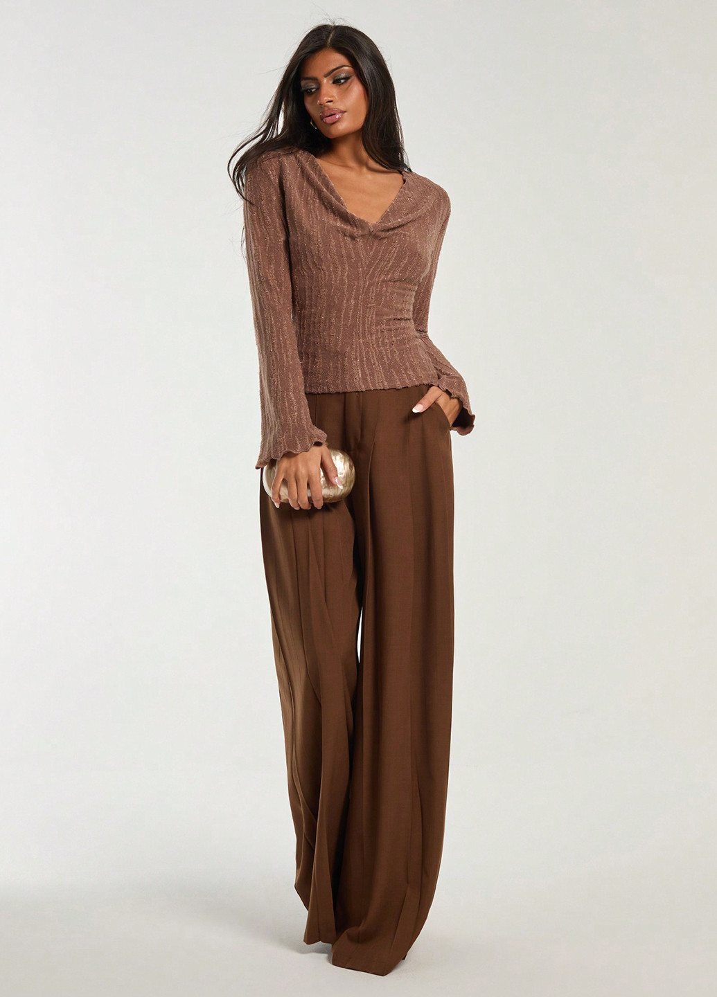 Коричнева блуза SHEIN