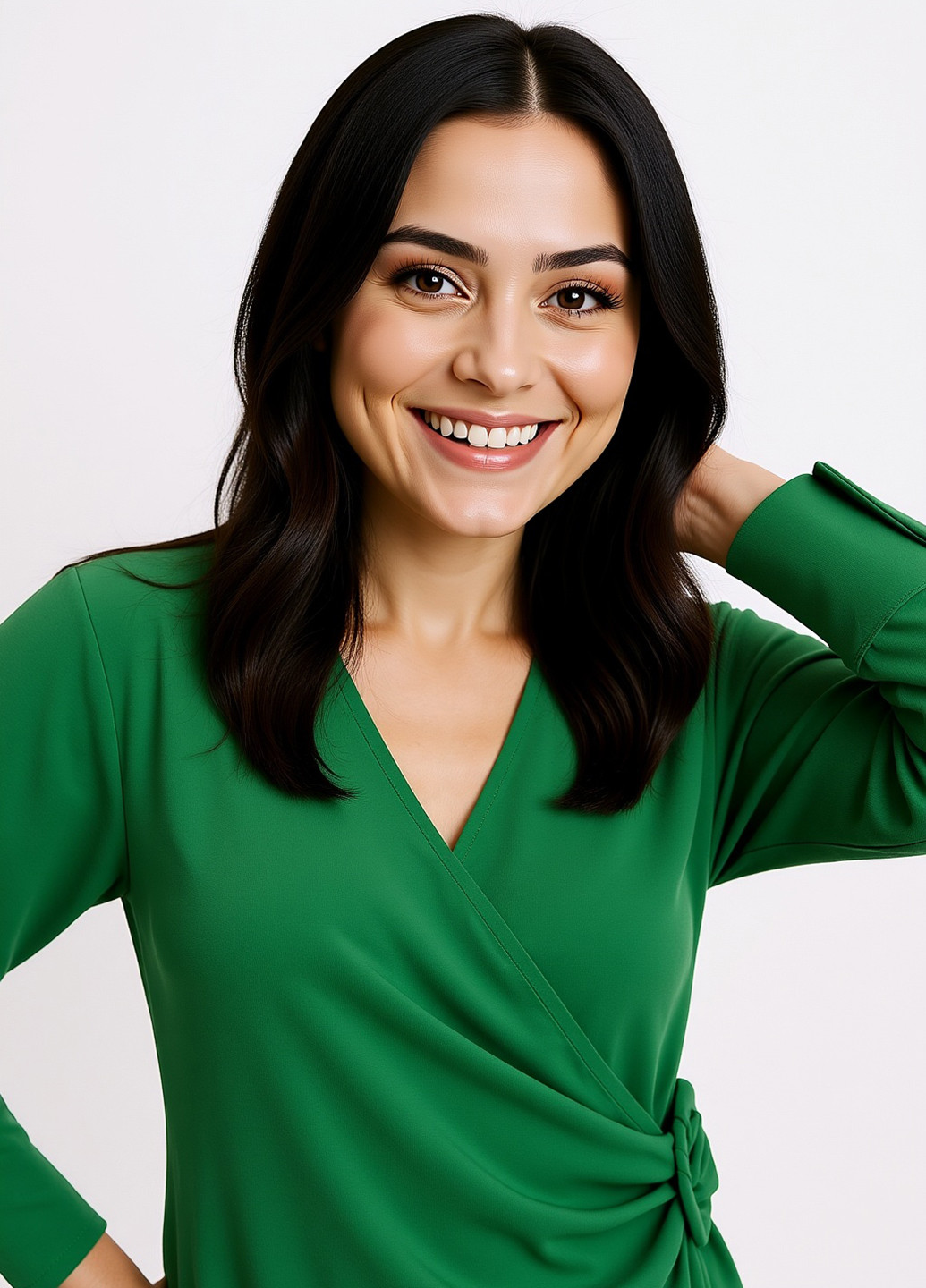 Зелена кежуал сукня на запах Reserved однотонна