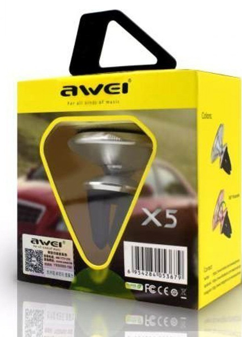 Автотримач X5 Air Vent Magnet 360 Degree Rotate Car Mount Holder Silver Awei (225785915)