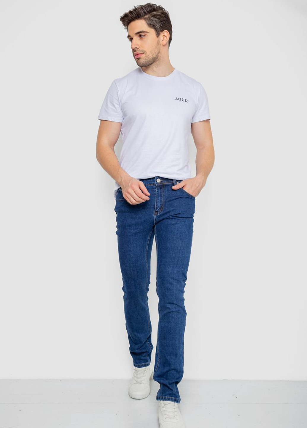 Синие демисезонные регюлар фит джинсы Ager