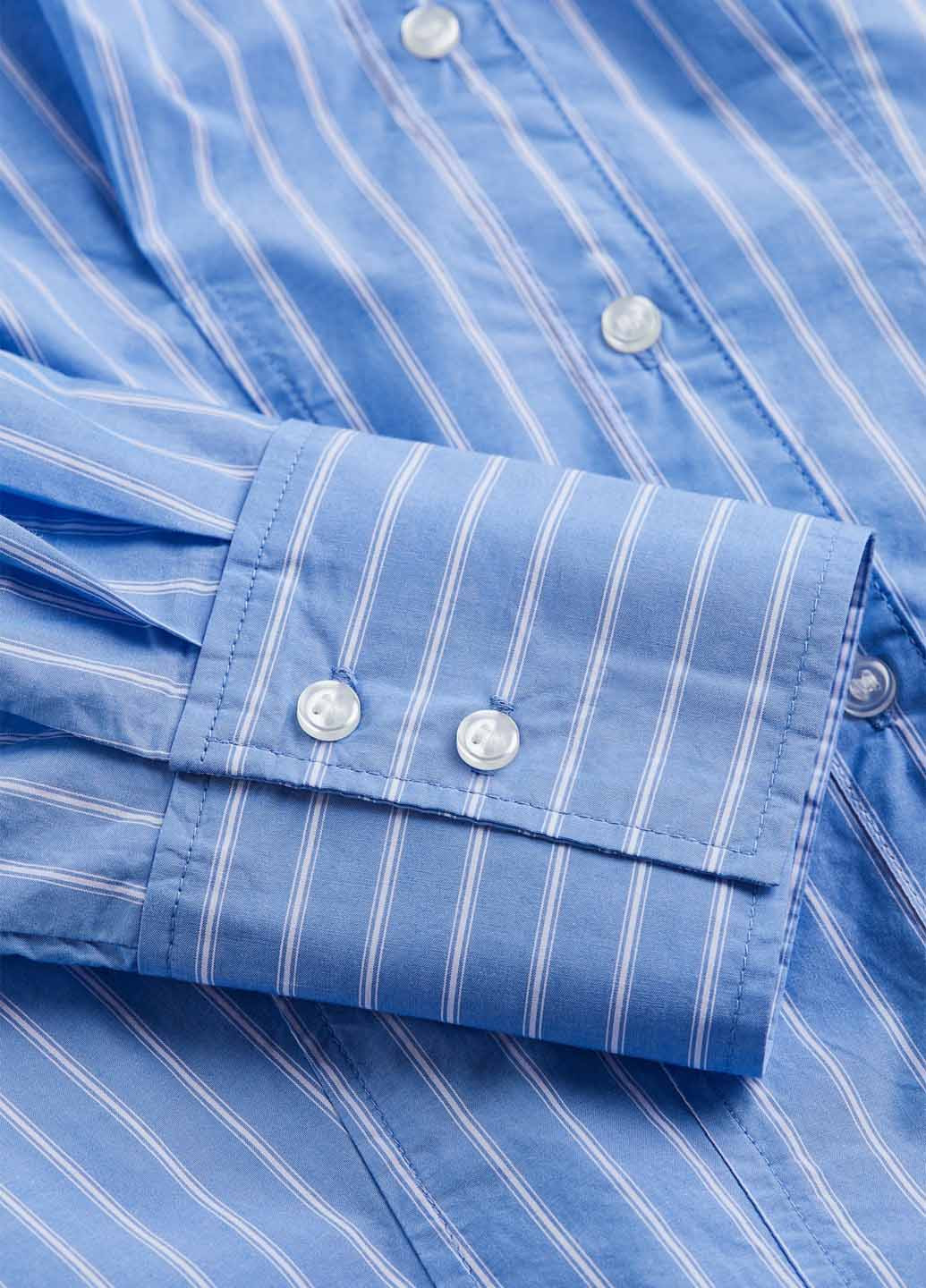 Темно-голубой кэжуал рубашка в полоску H&M